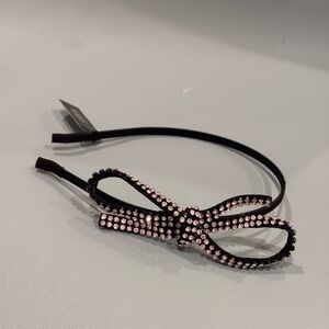 Cara Couture Black Crystal Bow Headband